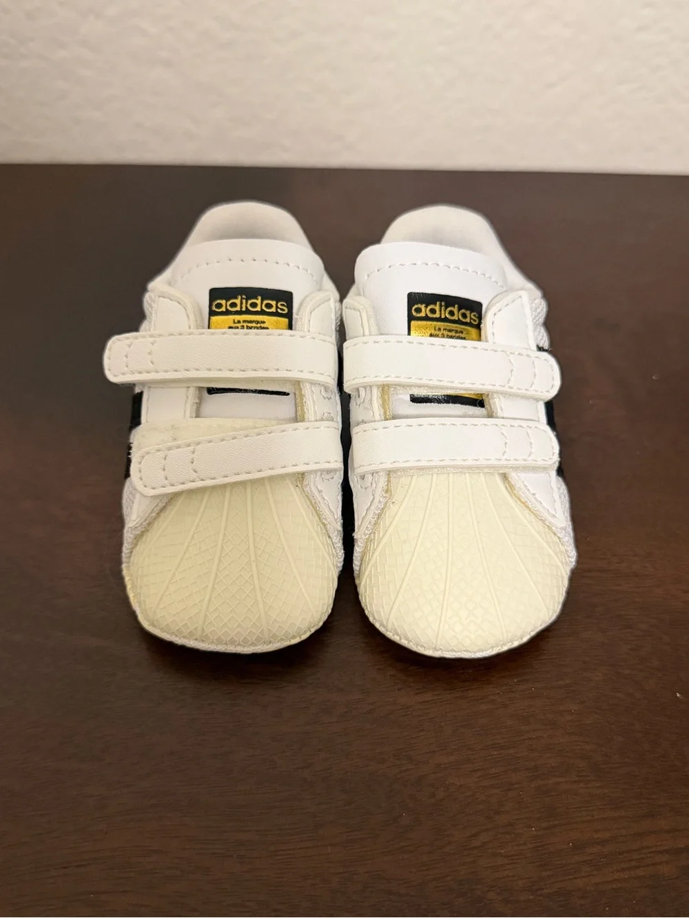 Adidas Superstar Crib Shoes Infant Sz 1K White Black Baby Sneakers NWOT